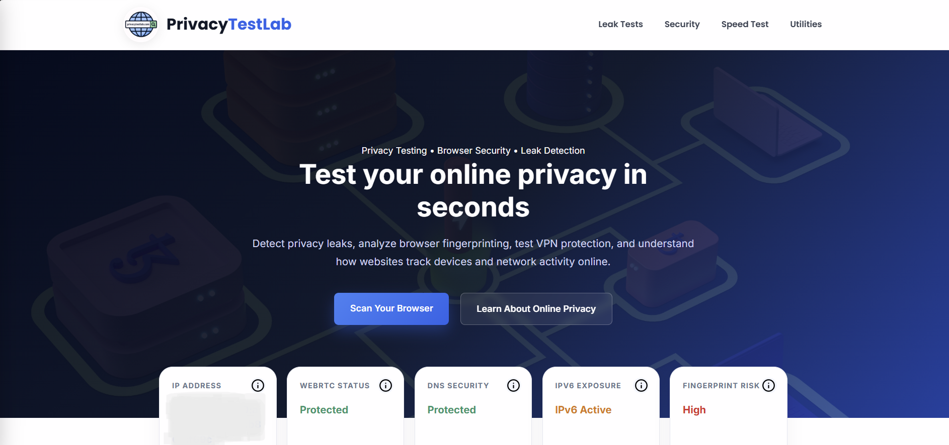 PrivacyTestLab — privacy testing dashboard